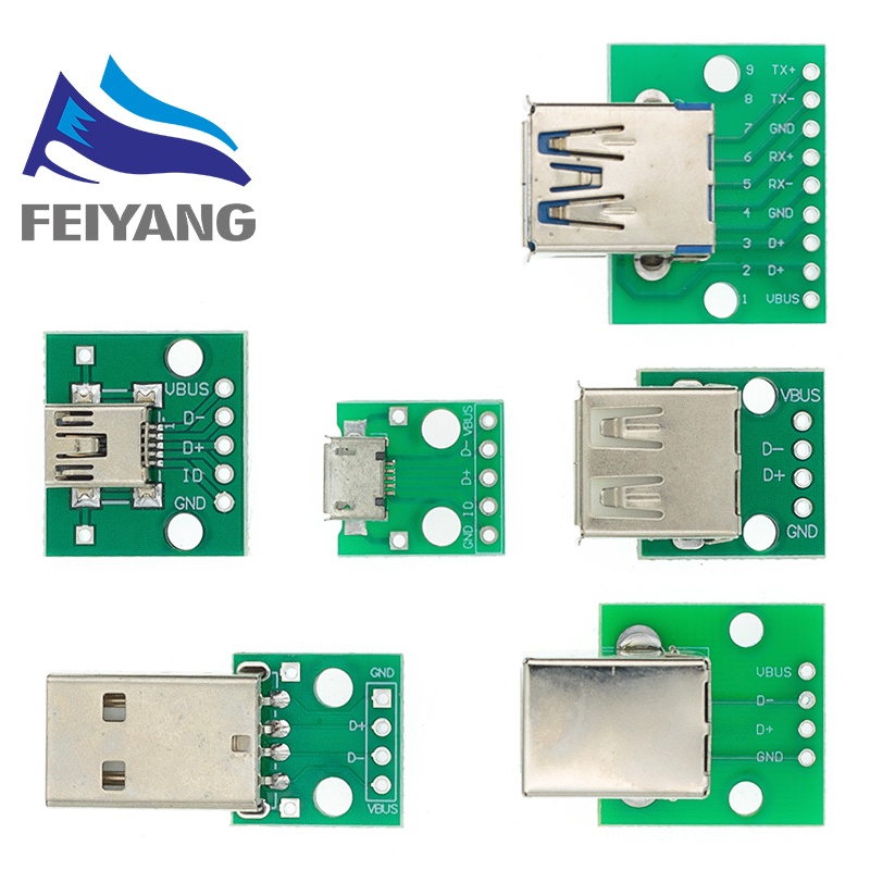 Bộ 5 mạch kết nối USB 2.0 3.0 sang Dip type B vuông Mike 5p | Shopee ...