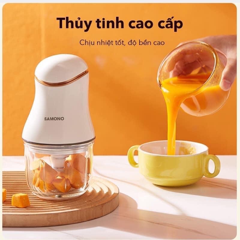 Máy xay ăn dặm cho bé đa năng thủy tinh Samono 0,3L xay hành tỏi tiện lợi - hanzo2009