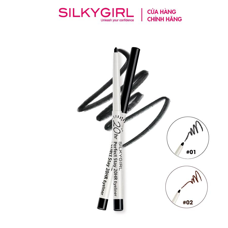 Ảnh Chì Kẻ Viền Mắt Silkygirl Perfect Stay 20HR Eyeliner 0.28g 2