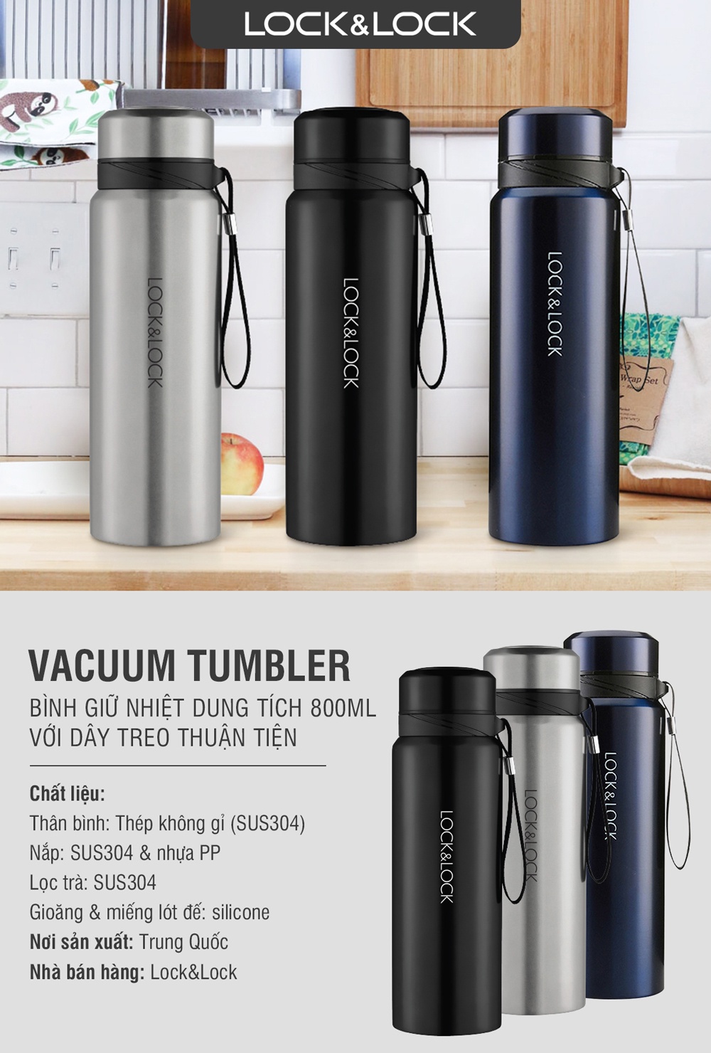 Bình giữ nhiệt LocknLock 800ml LHC6180