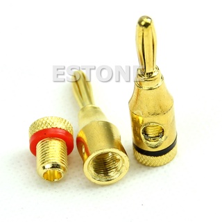 Set 4 Cặp 8 Cặp Phích Cắm Bắp Chuối 4mm Mạ Vàng Đồng Cho Loa Nhạc