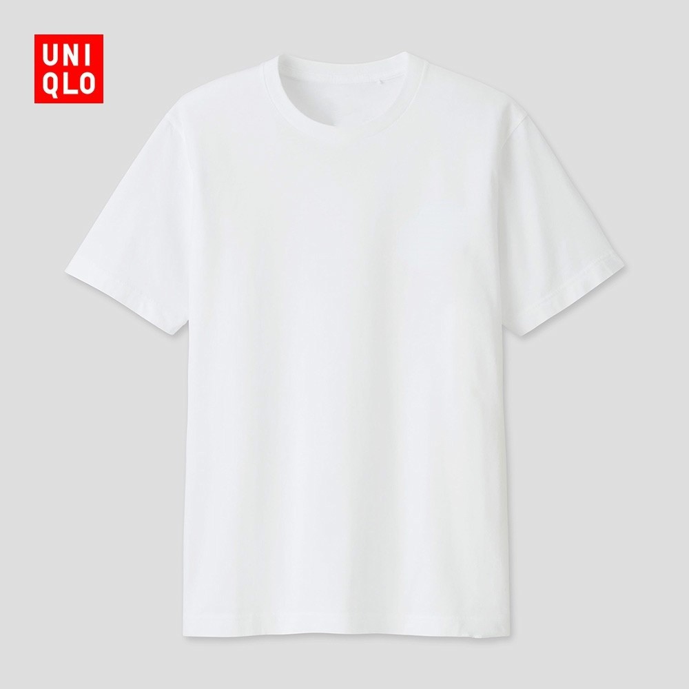 Áo thun Uniqlo tay ngắn màu trắng trơn xinh xắn cho nam nữ | Shopee ...