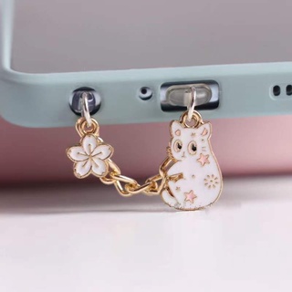 Nút Chống Bụi Gắn Cổng Sạc Điện Thoại Di Động Hình Mèo Hoạt Hình Dễ Thương