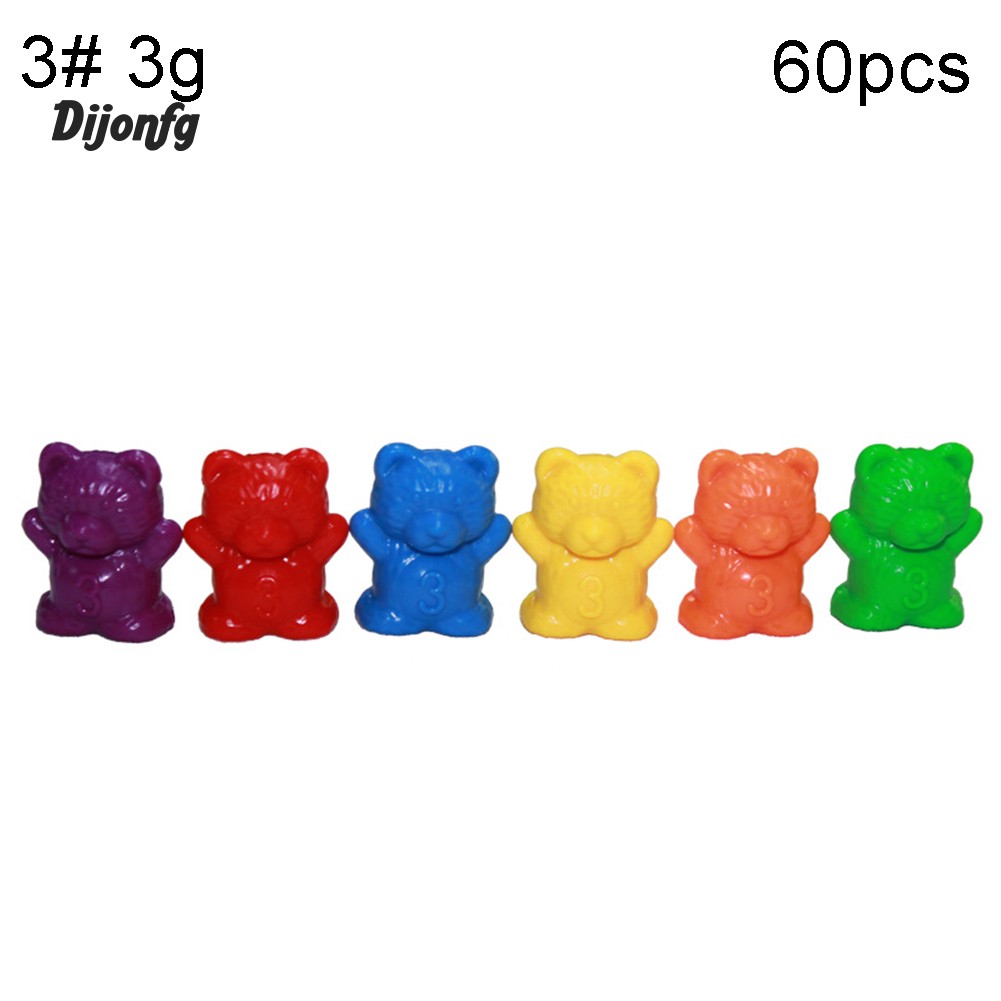 † Di 60 Cái Bộ đếm hình gấu đầy màu sắc Đồ chơi Đếm số Máy trợ giảng trong lớp học