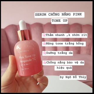 SERUM CHỐNG NẮNG CELLAPY PINK TONE-UP AMPOULE TC SPF35 PA+++ LÊN