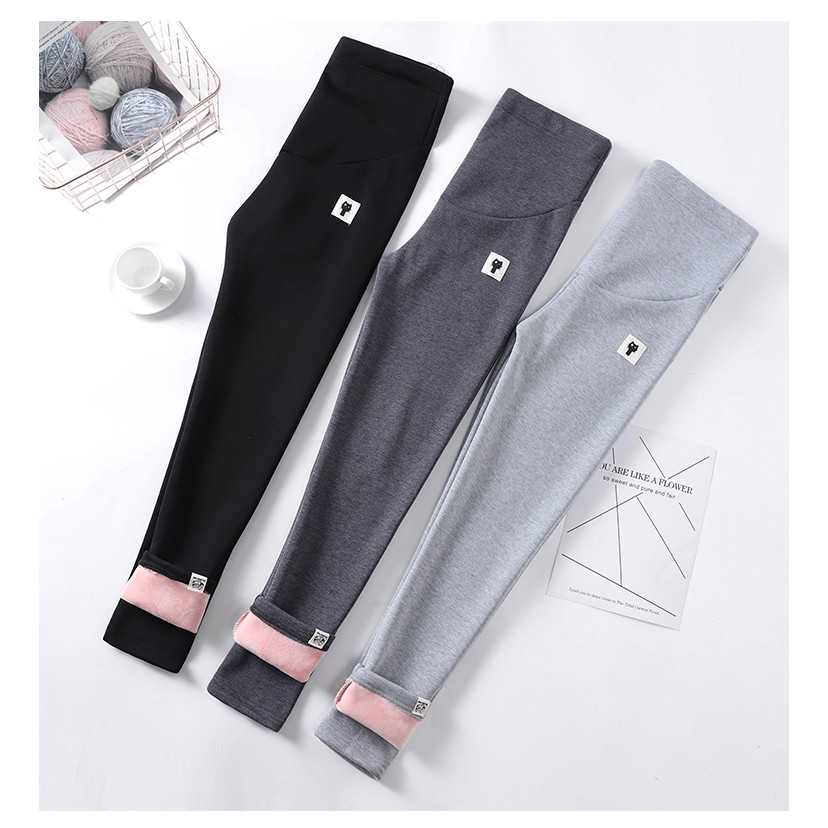 Quần Legging nhung dài thời trang giữ ấm dành cho mẹ bầu