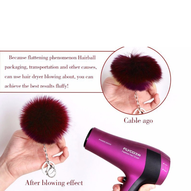 Móc Khóa Cục Bông Lông Xù 3 Inch Dễ Thương