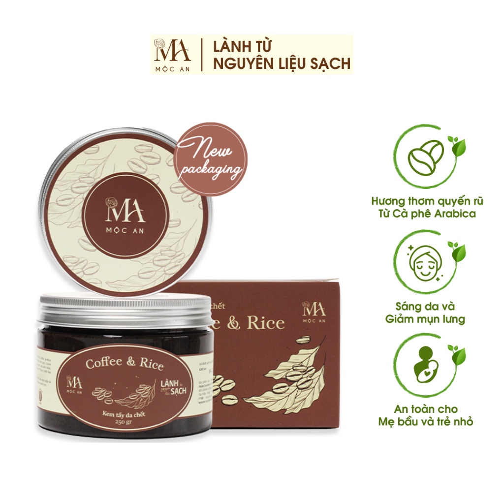 Mô tả Tẩy Da Chết Body Mộc An Chiết Xuất Cafe Giúp Làm Sạch Sâu, Sáng Da Coffee & Rice 250g - 3