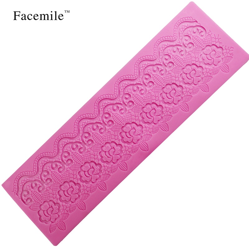 Ren Fondant bánh bao quanh trang trí Khuôn silicon Mousse Đường thủ công Icing Mat Pad Bánh ngọt Dụng cụ làm bánh