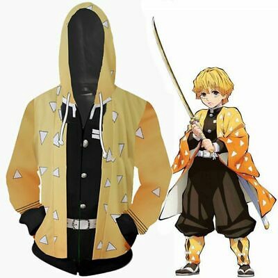Anime Demon Slayer Kimetsu no Yaiba Anime Áo Khoác Zip Up Áo Len Có Mũ Trùm Đầu Mới