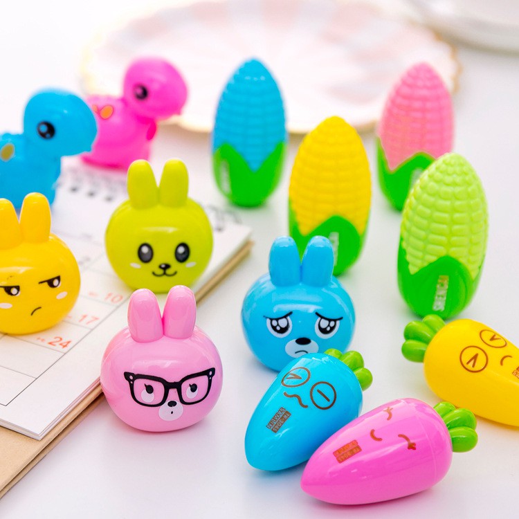 🦊 COMBO 3 XOÁY BÚT CHÌ – ĐẦU HOẠT HÌNH ĐỘNG VẬT CUTE 🐰🐻