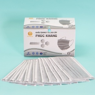 Ảnh Khẩu trang y tế cao cấp 4 lớp PHÚC KHANG màu xám đạt chuẩn y tế - MEDICAL 1