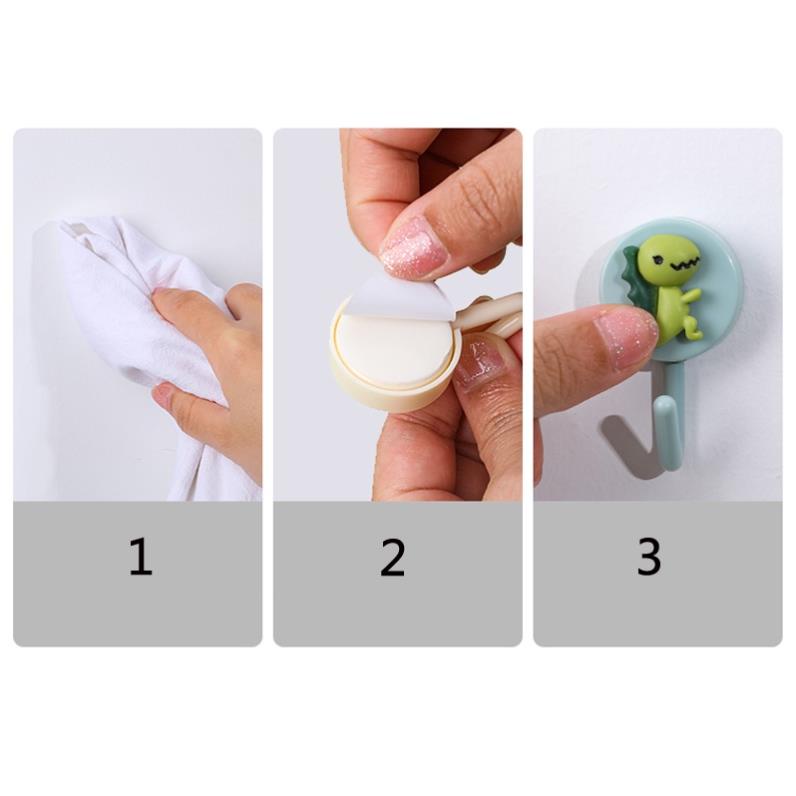 Set 10 móc treo đồ gắn tường đa năng tiện lợi - Kem Shop K36