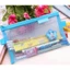 SY Lưới Túi Đựng Bút Đơn Giản Trong Suốt Văn Phòng Phẩm Học Sinh Kiểm Tra Nylon Dung Tích Lớn Dây Kéo Cung Cấp Học Tập