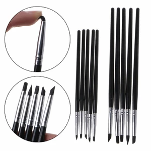 Exhila 5 Chiếc Silicon Chấm Dụng Cụ Tô Màu Sắc Sắc Sắc Nét Bàn Chải Bút Cho Đất Sét Mô Hình Điêu Khắc Vẽ Soạn Thảo Móng Tay Nghệ Thuật S