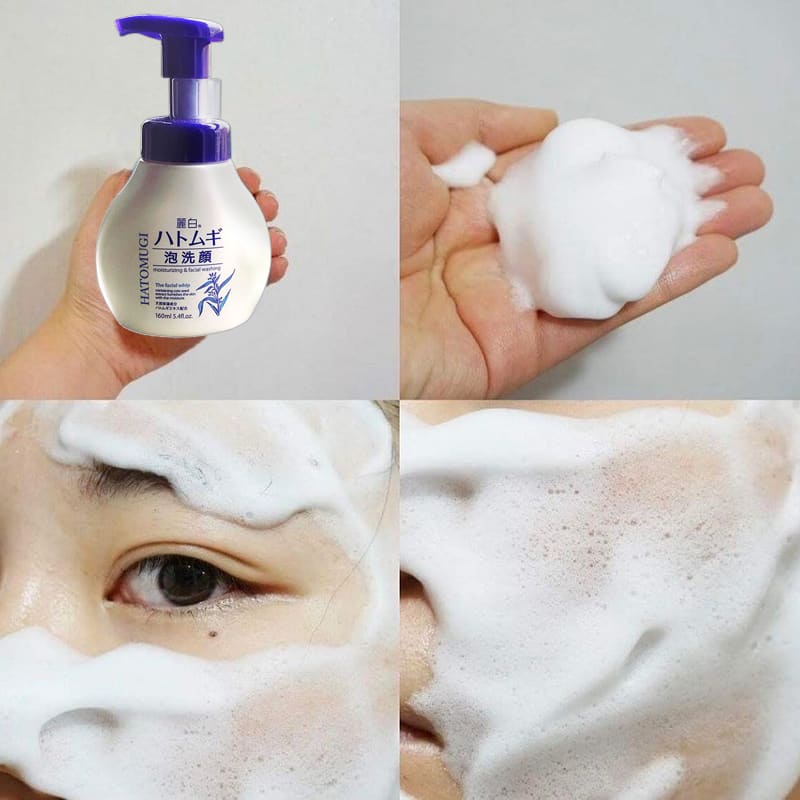 Sữa Rửa Mặt Reihaku Hatomugi Facial Whip Tạo Bọt Ngừa Mụn Và Dưỡng Sáng Da Chai 160 mL