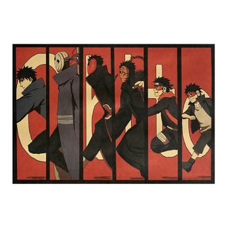 YT4 NARUTO Poster Anime Trang Trí Tường Tranh Retro Kraft Giấy Thanh Cà Phê Cửa Hàng Áp Phích Uzumaki Sasuke Itachi Quà Tặng