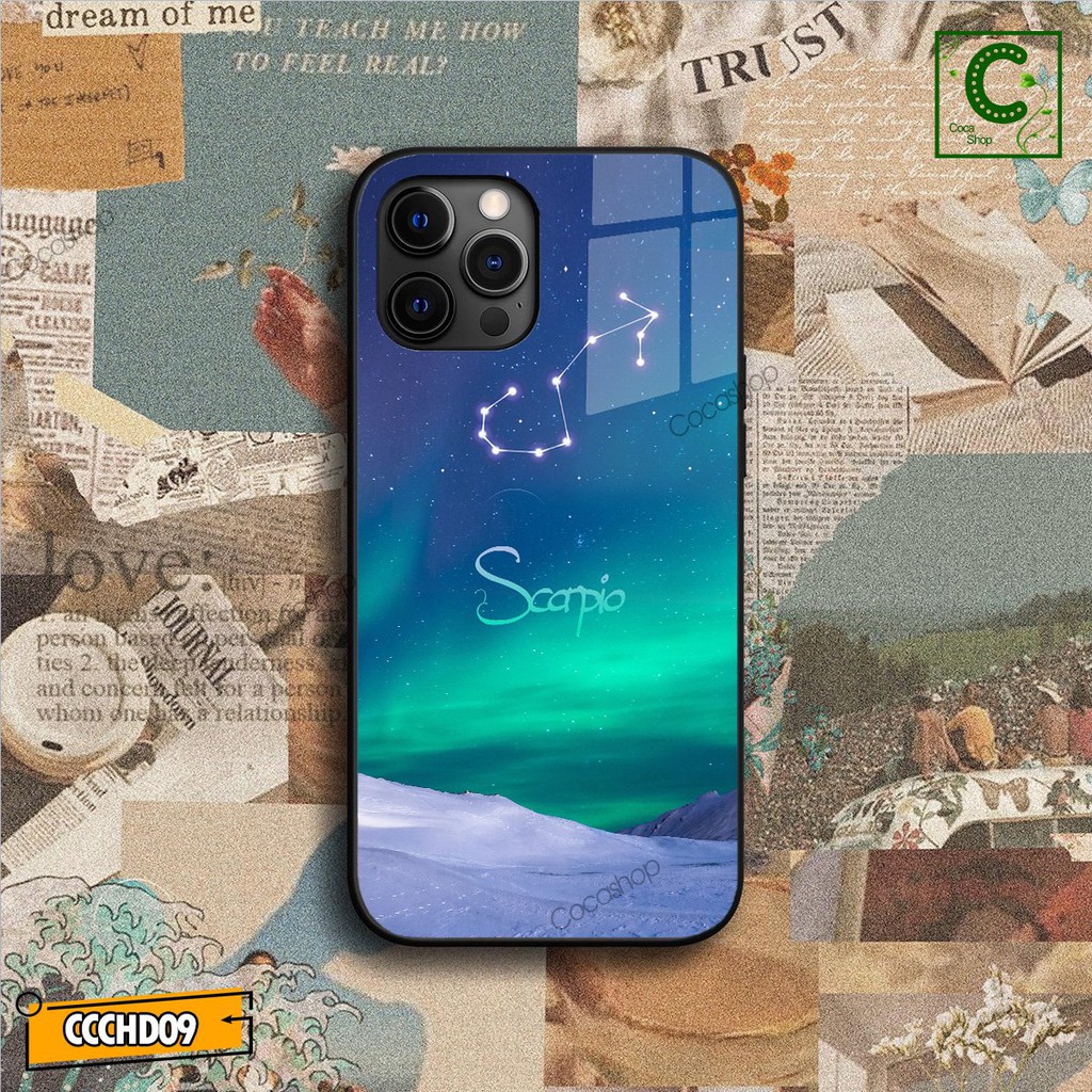 Ốp lưng iphone mặt kính cung hoàng đạo - Cung Bọ Cạp - 6/6plus/6s/6splus/7/7plus/8/8plus/x/.....