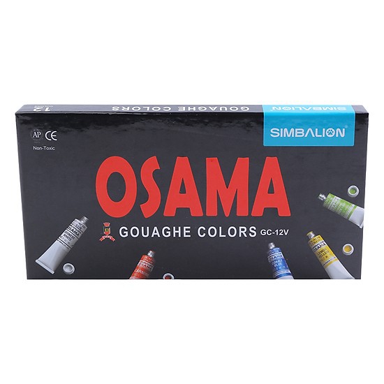 Màu nước Simbalion GC-12V set 12 tuýp màu vẽ đẹp an toàn phù hợp học sinh sinh viên | Shopee Việt Nam