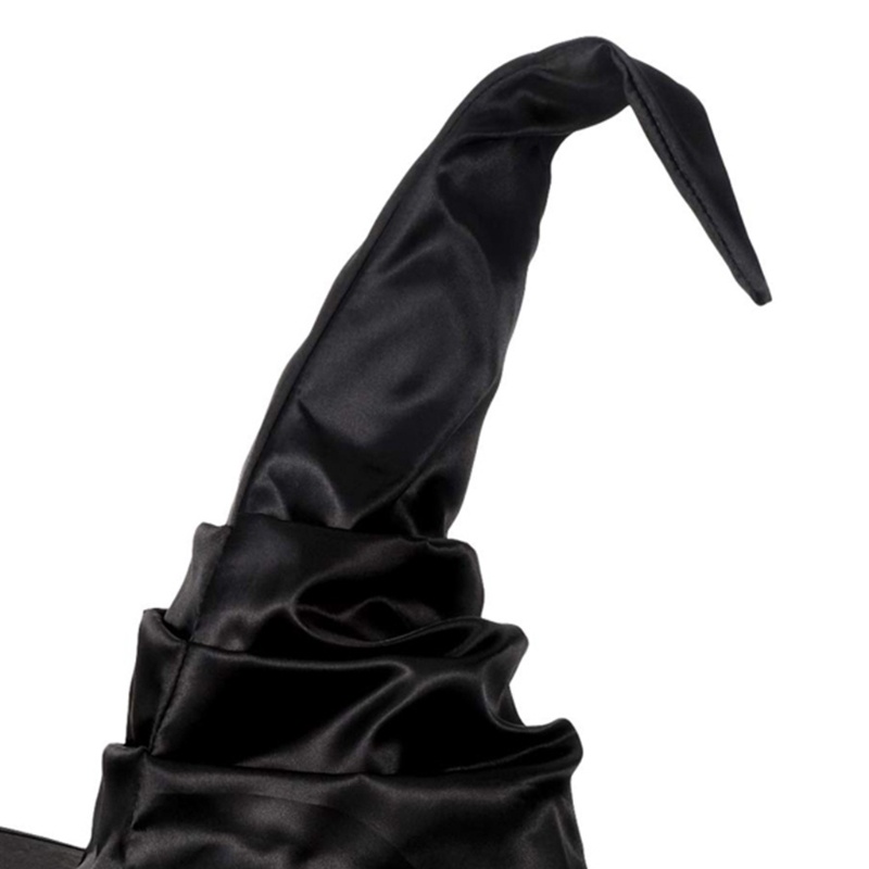 Fashion Black Folds Wizard Hat Halloween Witch Hat Angled Witch Hat Cosplay