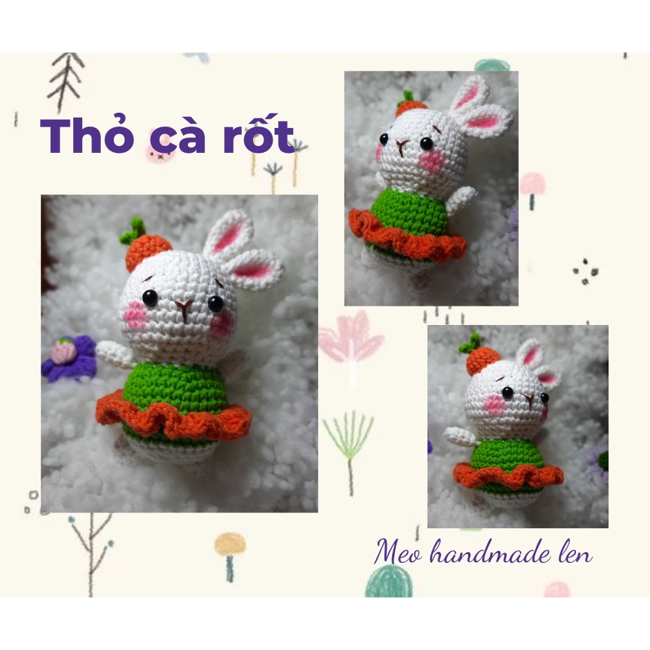 Bộ 8 thú bông len ngộ nghĩnh - Handmade len - Amigurumi (có chuông)
