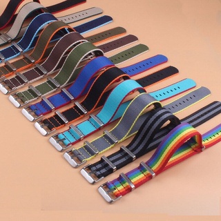 Dây đeo đồng hồ vải NATO phong cách quân sự 20mm 22mm Dây đeo đồng hồ Nylon bền cho thợ lặn SEIKO SKX007 SKX009 Thể thao đầy màu sắc Zulu One Loop Watchband Vòng đeo tay nam nữ