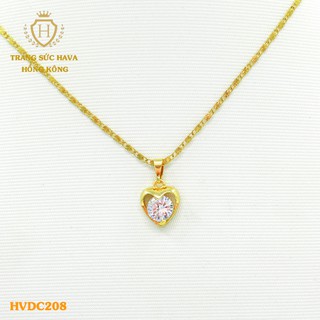 Dây Chuyền, Vòng Cổ Nữ Mặt Trái Tim May Mắn Xi Mạ Vàng Non Cao Cấp - Trang Sức Hava Hong Kong