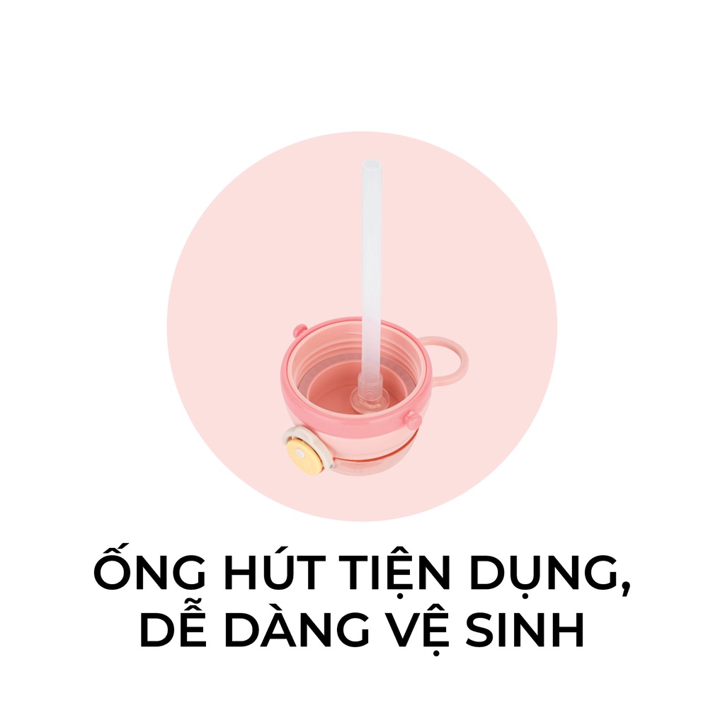 Bình Nước Trẻ Em 450ml Hokori 0081, Bình Tập Uống Cho Bé Yêu Việt Nhật Cao Cấp