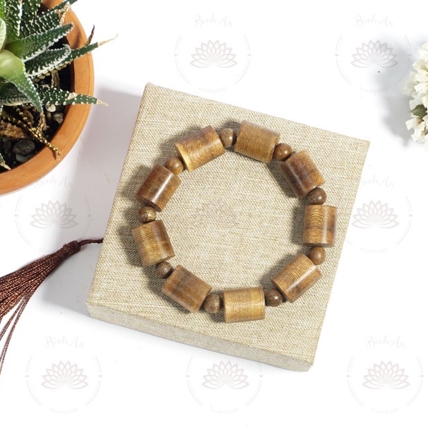 Vòng Tay Trầm Hương Trụ Trúc Tốc Tự Nhiên - Size Nữ - Vòng Tay Phong Thủy - 8mm