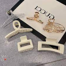 💖 SALE 50% 💖 Set 6 Kẹp Tóc Ngoạm Lớn 3 Màu Trắng Vàng Trong - Sản Phẩm Chính Hãng