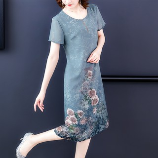 Đầm Voan Hoa Trung Niên Giản Dị Cho Mẹ VH57