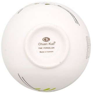 (Cam kết đổi trả bể vỡ) Chén cơm sứ  Chuan Kao 1084 Hoa lá mầm hàng nhập khẩu cao cấp