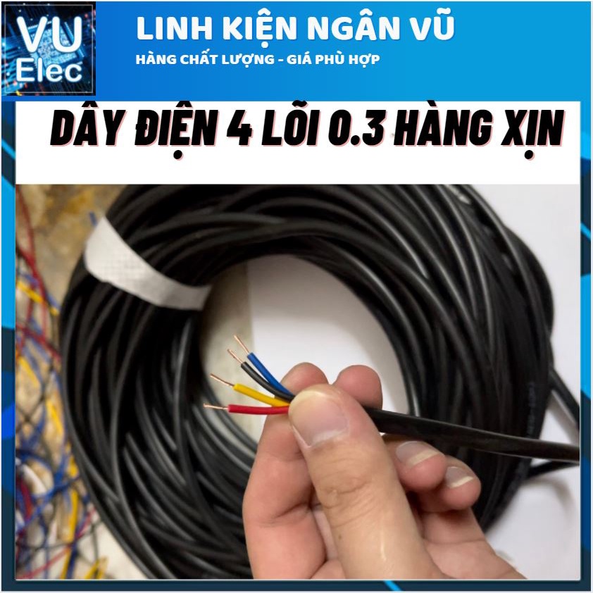 [Có Hóa Đơn]2 Mét Dây điện đen tròn 0.3M 2-3-4-5-6 lõi 0.3-0.5-0.75MM Chất liệu dây Đồng 100% dây điện loại tốt