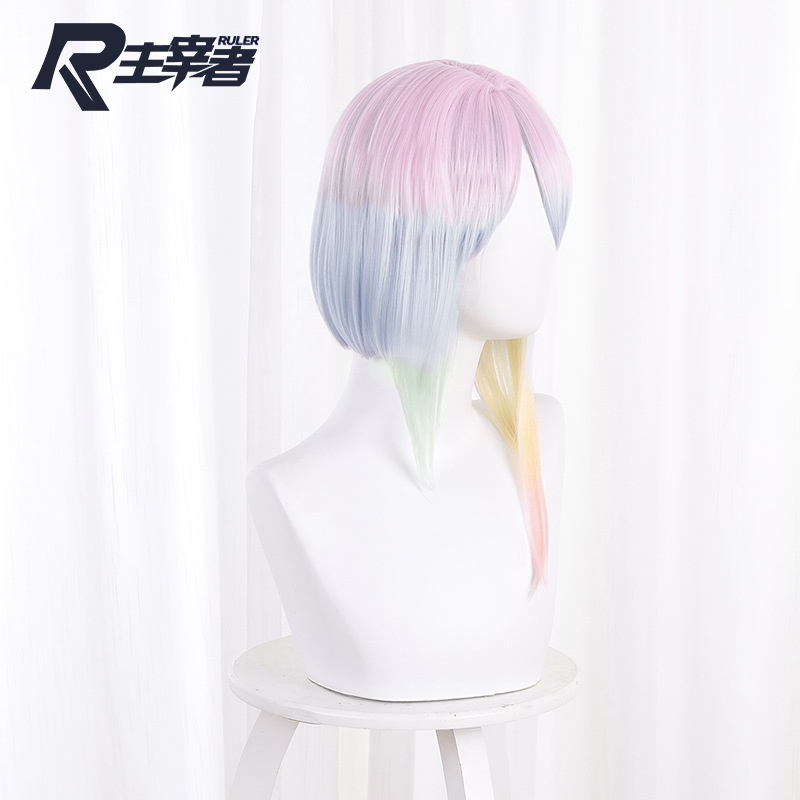 GN Cyberpunk Edgerunners Lucy Tóc Giả Cosplay Anime Nhiều Màu Sắc Tóc Giả Trang Phục Lông Tơ Tóc Giả Halloween NG