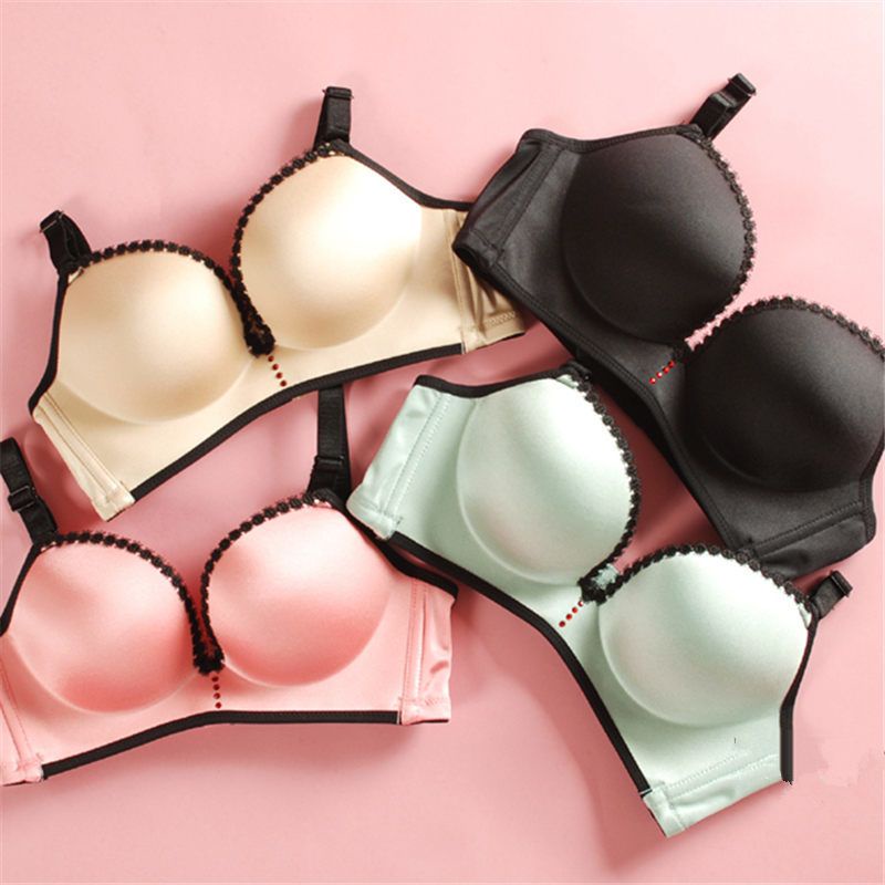 Không đánh dấu Không có vòng thép Push-Up Áo ngực dày ngực nhỏ phẳng ngực siêu dày 6cm Đồ lót có thể điều chỉnh gợi cảm