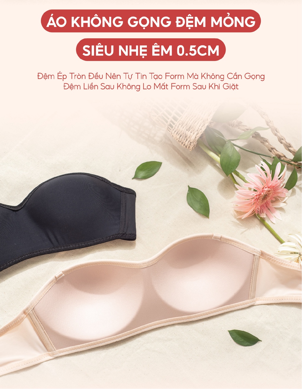 Mô tả Áo Quây Cup Ngang Viền Silicon Chống Tụt Loire BRQ02 - 3