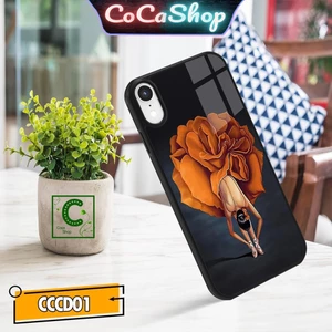 Ốp iphone in hình cực đẹp siêu bền - Cô gái cách điêu bông hoa cực đẹp -6/6plus/6s/6splus/7/7plus/8/8plus/x/xr/xs/11