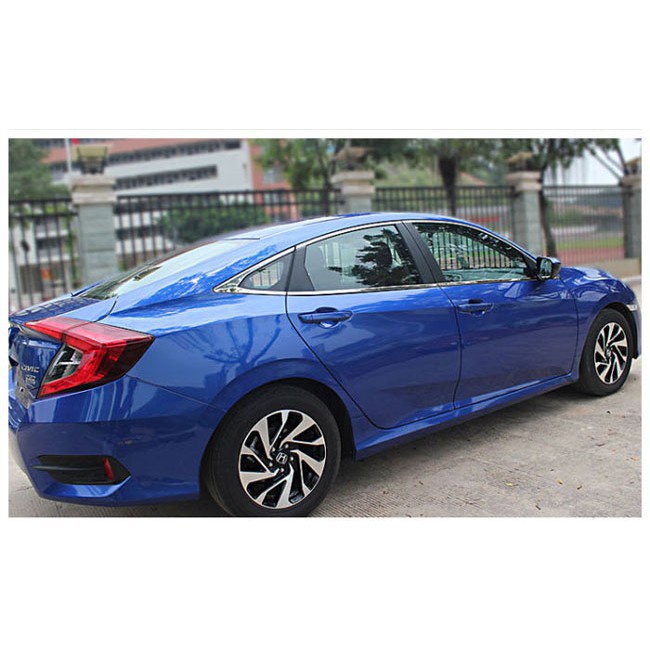 Bộ nẹp chân, cong kính xe Honda Civic 2017-2021 INOX cao cấp, sáng bóng