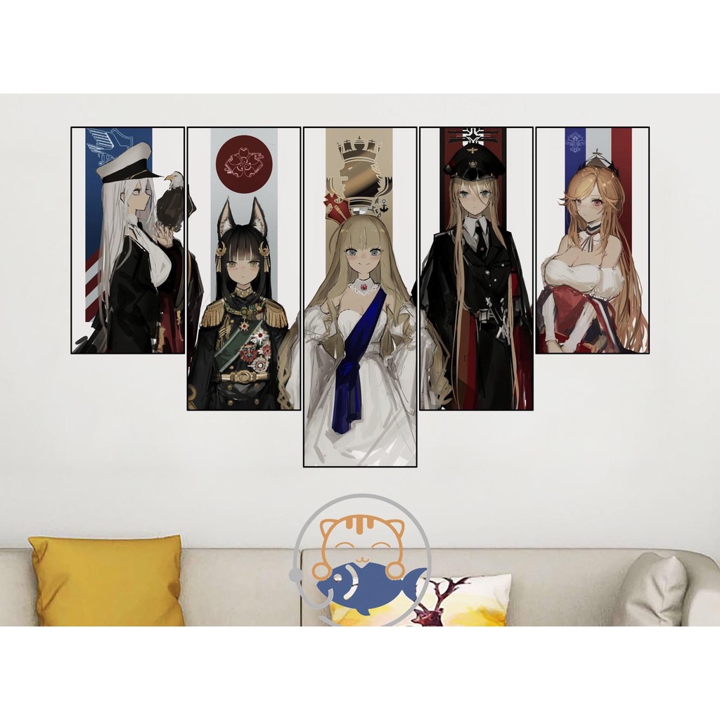 Tranh ghép 5 tấm dán tường trang trí phòng ngủ Room decor ANIME ...