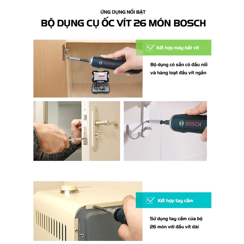 Bộ dụng cụ ốc vít 26 món Bosch 2607017322