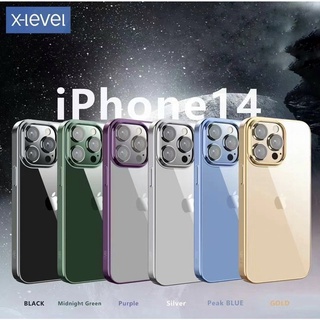 Ốp lưng XLEVEL trong cứng viền màu sáng bóng khoe lưng dành cho ip 13 13pro 13 promax 14 14max 14pro 14promax