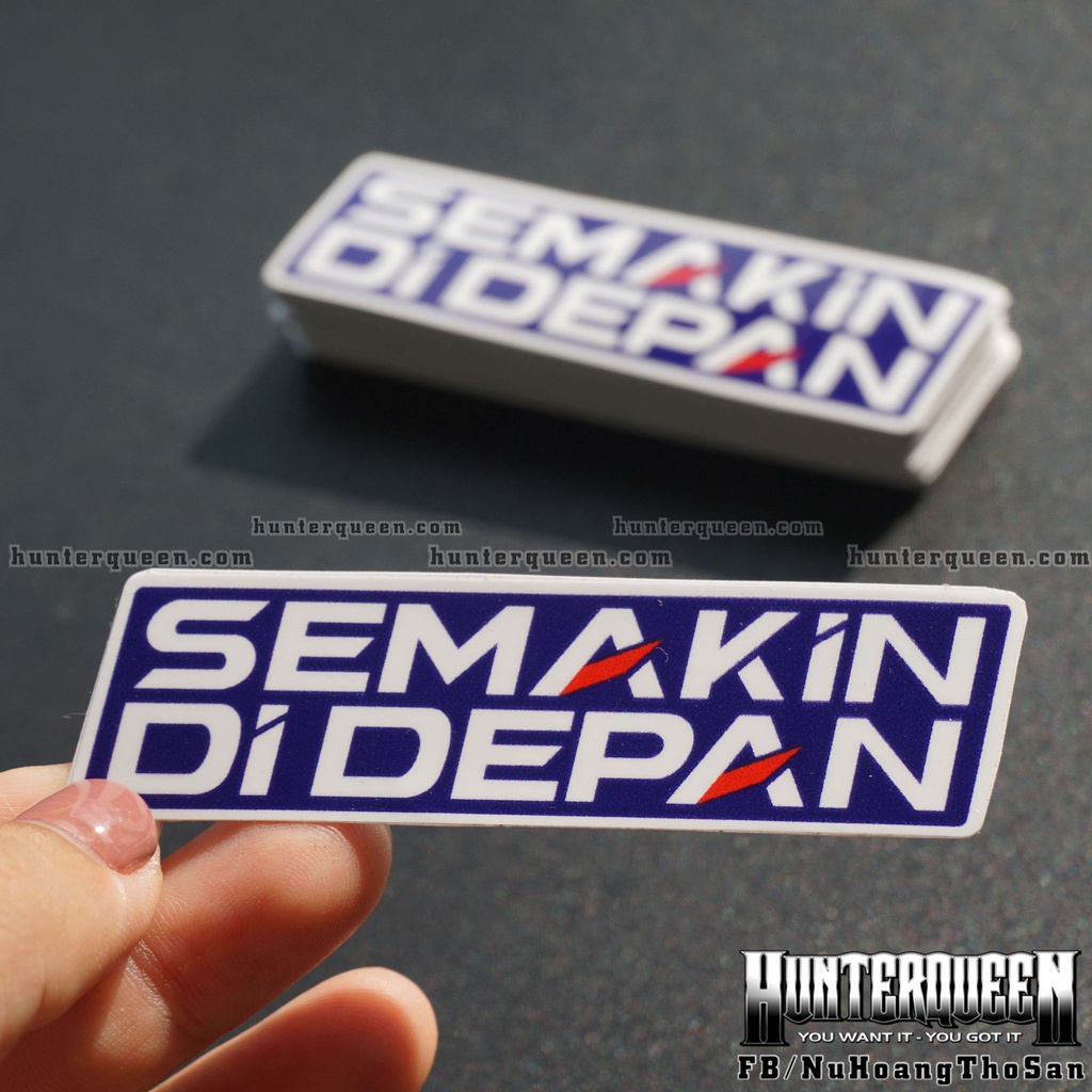 Cặp tem Semakin Di depan [8.4x2.2cm]. Decal sticker logo dán xe cao cấp chống nước