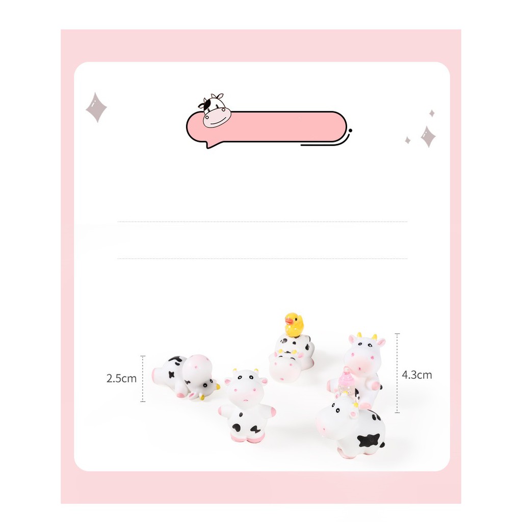 Bộ decor Bò sữa trang trí taplo ô tô vô cùng đáng yêu , phụ kiện xe hơi sáng tạo, hoặc để bàn làm việc có tặng kèm sáp t