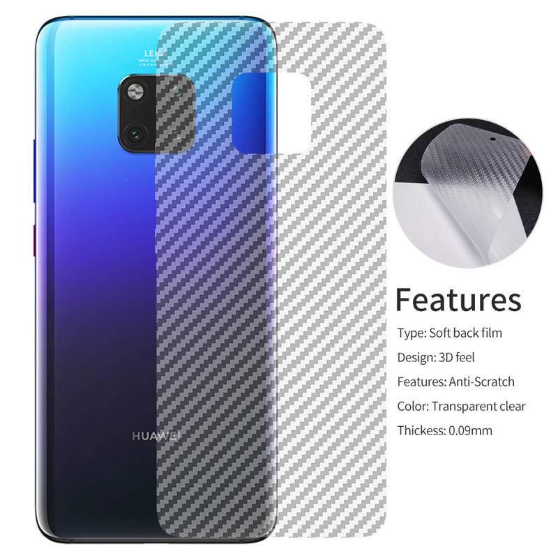 2 Chiếc 3D Bảo Vệ Màn Hình Phim Điện Thoại Sợi Carbon Mặt Sau Cho Huawei P 9 10 20 30 40 50 Pro Ốp Lưng