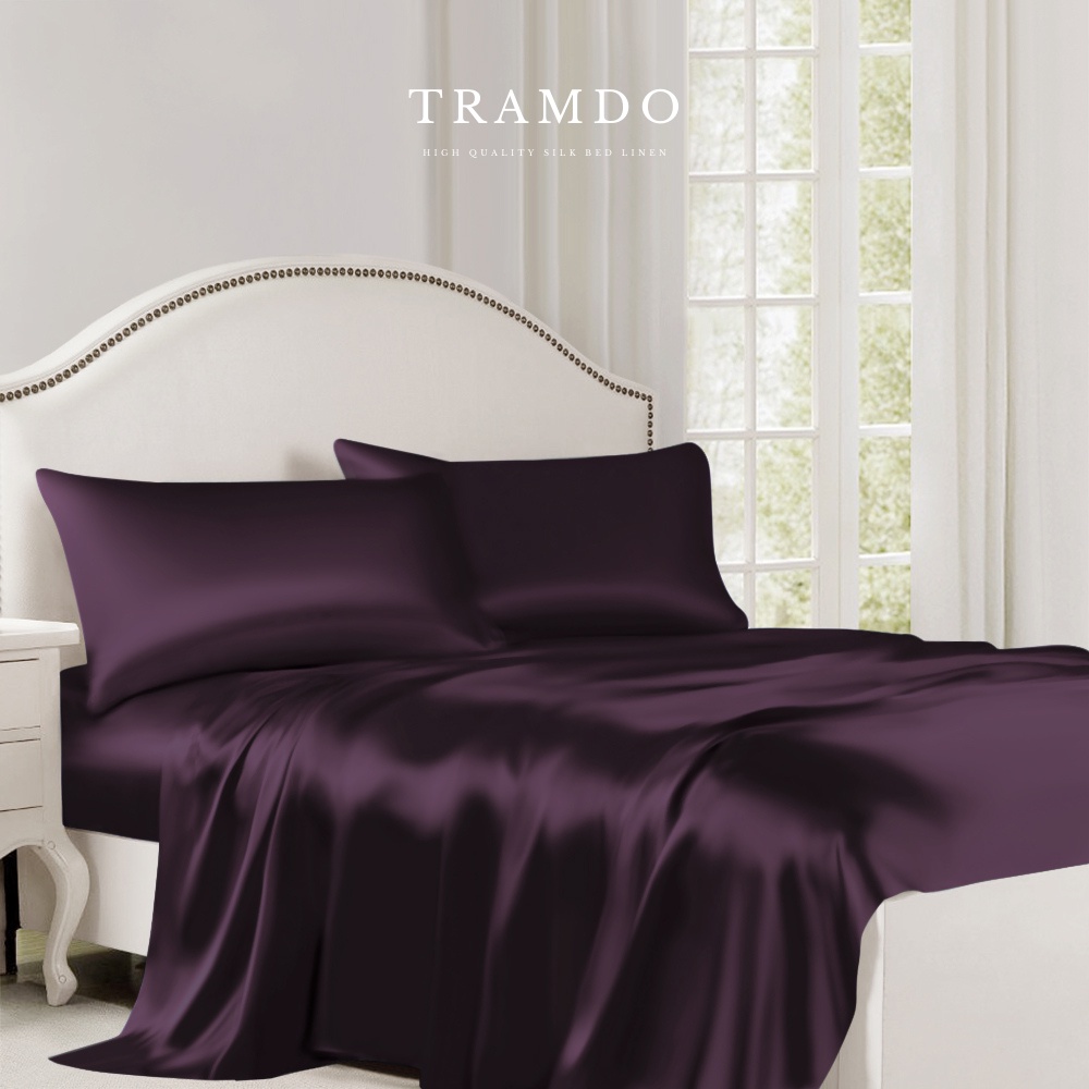 Ảnh Bộ Chăn Ga Gối Lụa Cao Cấp NITE9SILK TRAMDO BEDDING Màu Tím Nho 1