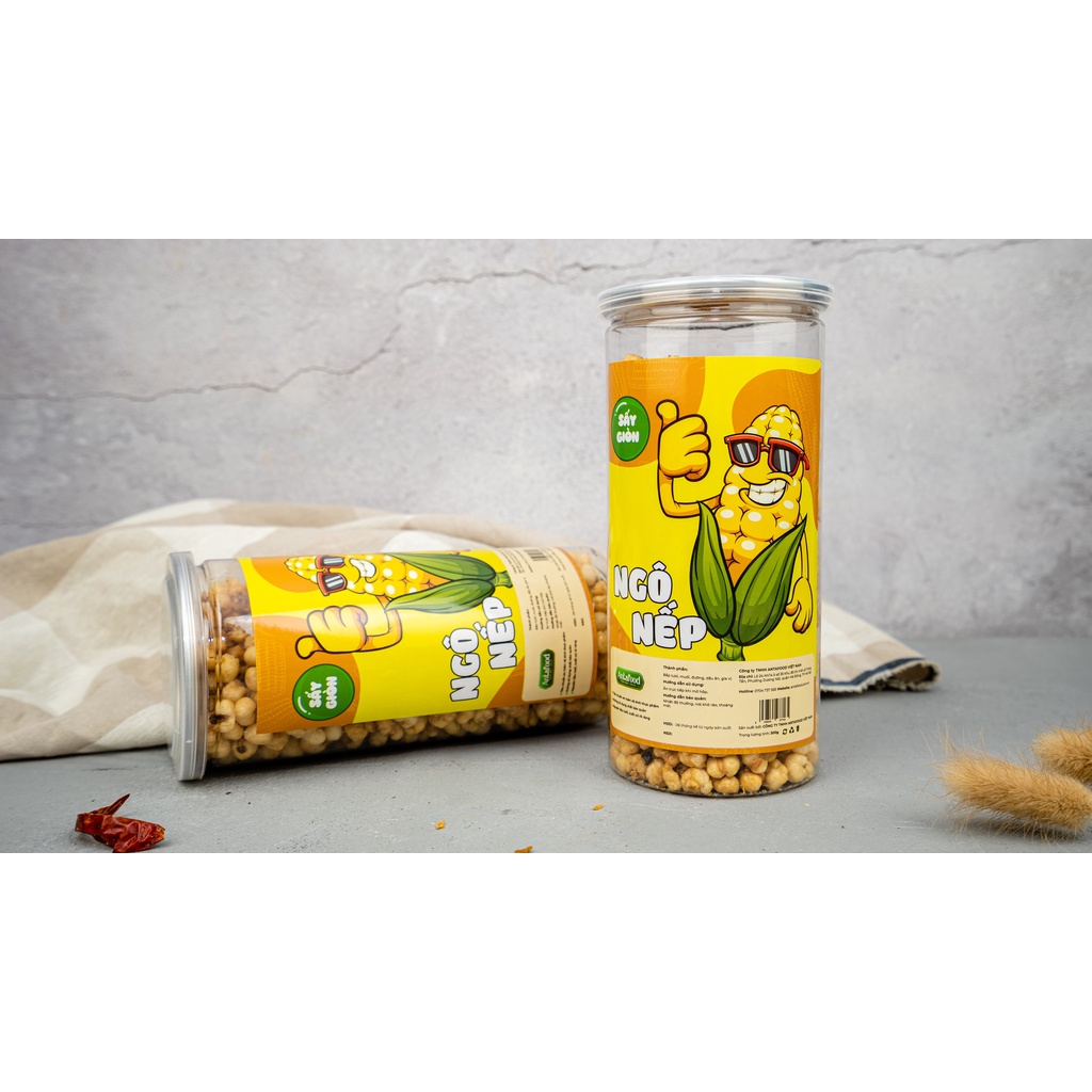 Ngô nếp sấy giòn Antamax lọ 300gr, ăn vặt ngon và sạch.
