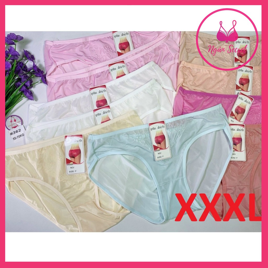 Set 10 quần lót nữ thun lạnh size lớn 50=>80kg
