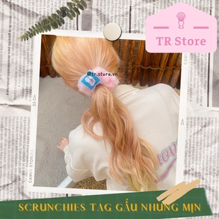 Scrunchies tag gấu cột tóc nhung mịn xinh