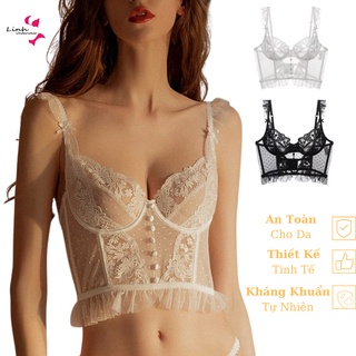 Áo corset ren cánh tiên A35 cao cấp có gọng không mút tiểu thư sang chảnh,gợi cảm Phương Linh Underwear