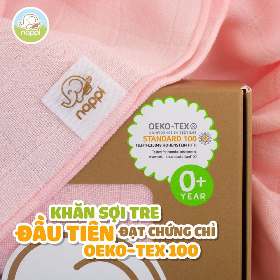 Ảnh Khăn Sợi Tre Đa năng Nappi Organic Mềm Mịn Siêu Thấm Hút Kích Thước 120x120cm 3